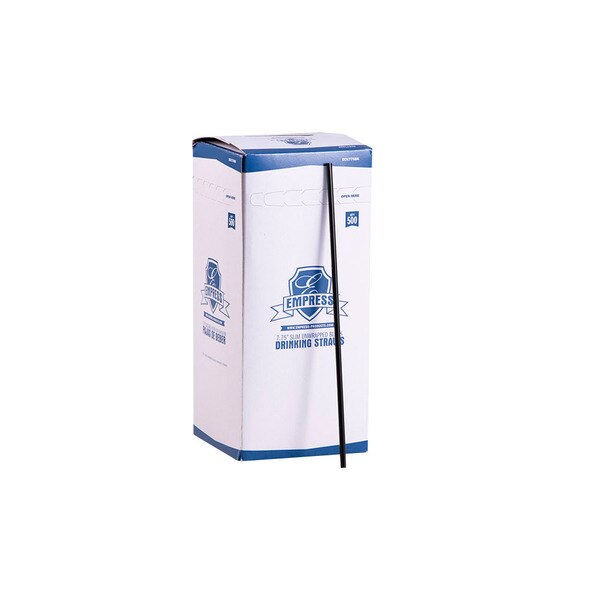 ECK775BK: Straws/Stirrers Unwrapped 7.75" Black Boxed 10 / 500 cs